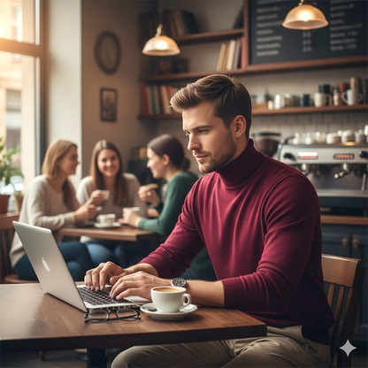 ⏳ Último día: ¡50 % de descuento en toda la gama!⏰ Jersey de cachemira premium para hombre, liso: tejido suave y agradable con un corte moderno, ideal para el trabajo y el tiempo libre 👔