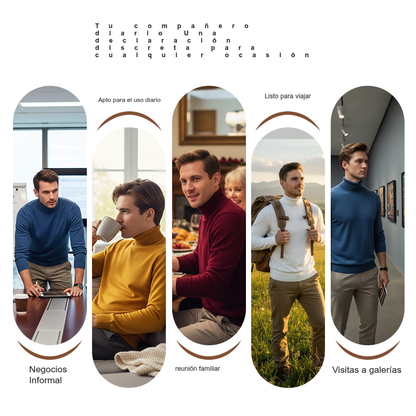 ⏳ Último día: ¡50 % de descuento en toda la gama!⏰ Jersey de cachemira premium para hombre, liso: tejido suave y agradable con un corte moderno, ideal para el trabajo y el tiempo libre 👔